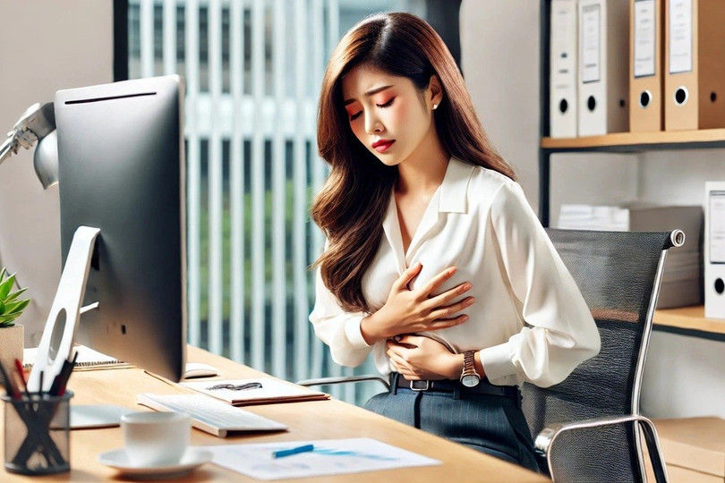 Ngồi nhiều làm gia tăng nguy cơ bị bệnh tim (Ảnh: Dall E). Ngồi nhiều làm gia tăng nguy cơ bị bệnh tim (Ảnh: Dall E).