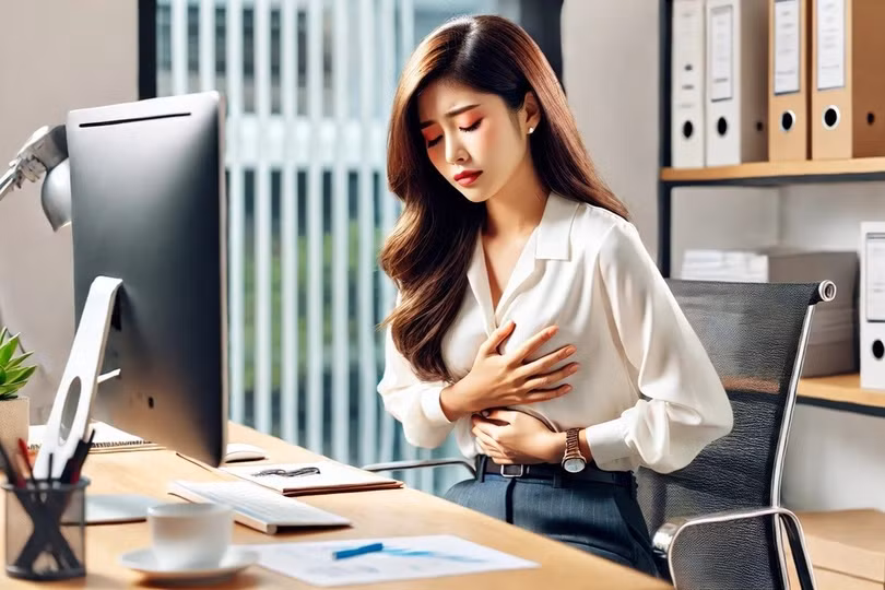 Ngồi nhiều làm gia tăng nguy cơ bị bệnh tim (Ảnh: Dall E).