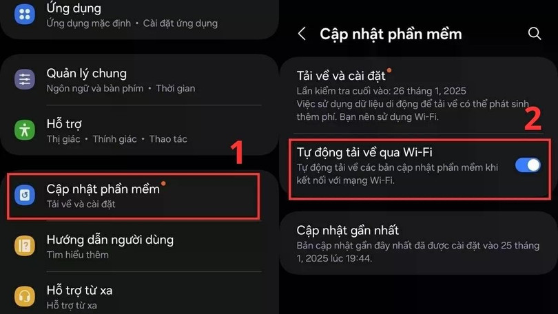 Đầu tiên, mở Cài đặt, chọn Cập nhật phần mềm.