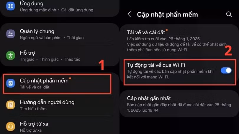 Đầu tiên, mở Cài đặt, chọn Cập nhật phần mềm.