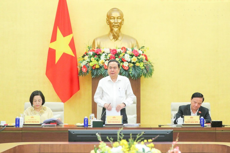 Chủ tịch Quốc hội Trần Thanh Mẫn chủ trì cuộc họp. (Ảnh: DUY LINH)
