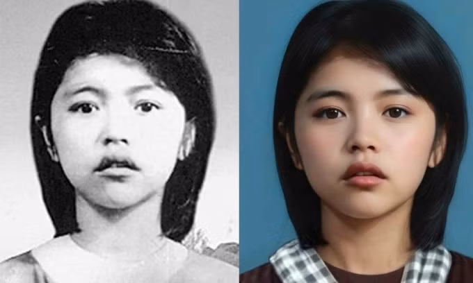 Di ảnh anh hùng Võ Thị Sáu được nhóm họa sĩ "Trái tim người lính Việt Nam" phục dựng năm 2025. Ảnh: Ban tổ chức cung cấp