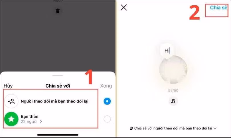 Chọn đối tượng được phép xem ghi chú của bạn.