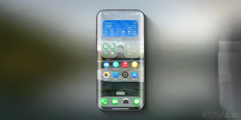 Ảnh minh họa iPhone với màn hình không lỗ khuyết. Ảnh: 9to5Mac. Ảnh minh họa iPhone với màn hình không lỗ khuyết. Ảnh: 9to5Mac.