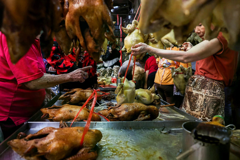 Cảnh tượng trước thềm năm mới ở khu phố Chinatown tại Bangkok, Thái Lan.