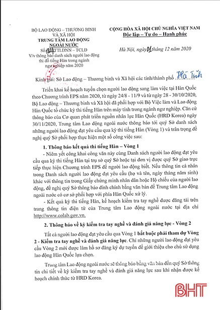 Hơn 500 lao động Hà Tĩnh đỗ kỳ thi tiếng Hàn