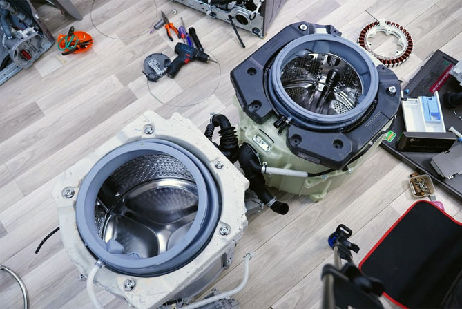 Một phần ba trọng lượng của máy giặt cửa ngang là bê tông