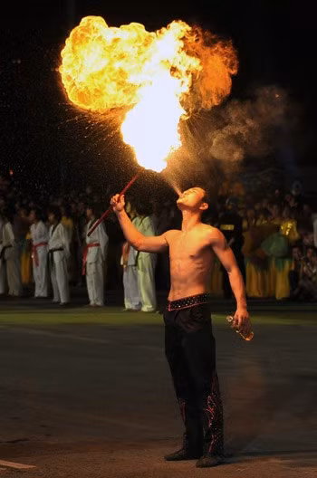 Nằm trong khuôn khổ khai mạc Lễ hội du lịch Hạ Long 2010, đêm diễu hành đường phố Carnaval với chủ đề “Hạ Long - Thăng Long và bè bạn Quốc tế” diễn ra hoành tráng, kéo dài suốt 2 tiếng rưỡi tại bến phà Bãi Cháy cũ (Quảng Ninh). Lễ hội diễn ra đúng vào dịp nghỉ lễ 30/4 và Quốc tế lao động nên đã thu hút hàng chục nghìn người dân từ mọi nơi, và cả du khách quốc tế về dự. Sau khi buổi lễ kết thúc, hệ thống giao thông quanh khu vực Bãi Cháy tê liệt vì tắc nghẽn. Nhiều mô hình biểu trưng được diễu hành tại lễ hội. Mô hình thành cổ Thăng Long – Hà Nội. Carnaval Hạ Long năm nay cũng hướng về thủ đô nhân dịp 1000 năm tuổi. Phần ấn tượng và được đông đảo khán giả chờ đợi nhất là màn diễu hành đường phố. Ngoài những người mẫu đi đầu các đoàn diễu hành, sự chú ý của khán giả dồn vào những cô gái trẻ trung xinh xắn trong những bộ trang phục của vũ công rực rỡ, nhiều màu sắc thể hiện cho những cánh chim. Nhóm vũ công Samba trình diễn các gam màu tượng trưng cho thực vật biển, san hô... Múa quạt, tiết mục nằm trong chủ đề “Quảng Ninh và các trung tâm du lịch”. Carnaval Hạ Long quen thuộc với các tiết mục xiếc, patin, võ thuật và cà kheo. Tiết mục belly dance (múa bụng) hấp dẫn khán giả bởi sự diễn xuất của các diễn viên nhỏ tuổi. Nhóm Samba nước ngoài tham gia biểu diễn trong chủ đề “Hội tụ sắc màu Quốc tế”. Các em nhỏ cũng tham gia diễu hành đường phố. Vũ hội hóa trang đặc sắc với sự tham gia của toàn bộ khán giả tại khu vực sân khấu 6.000 chỗ ngồi. Màn pháo hoa kéo dài hơn 20 phút kết thúc đêm hội.