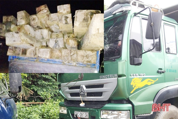 Xe cẩu va ô tô tải, “lòi” hơn 10m<sup>3</sup> gỗ lậu