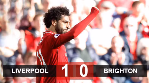 Thắng sít sao Brighton, Liverpool đánh chiếm ngôi đầu