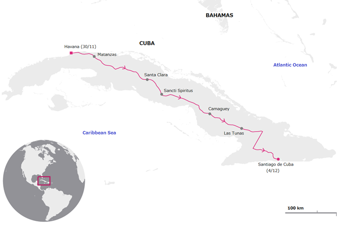 doan xe tang dua lanh tu fidel castro ve chiec noi cach mang