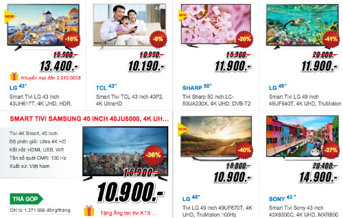 Thị trường TV 4K cuối năm khá sôi động nhờ nhiều sản phẩm giá rẻ. tv 4k gia re do bo vao viet nam cuoi nam