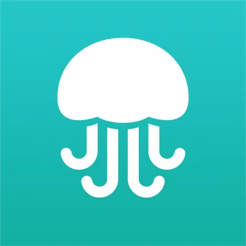 Logo của ứng dụng Jelly, trông như một con sứa song cũng là một bộ não.