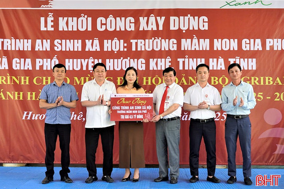 Agribank Hà Tĩnh II hỗ trợ xây dựng trường mầm non ở Hương Khê