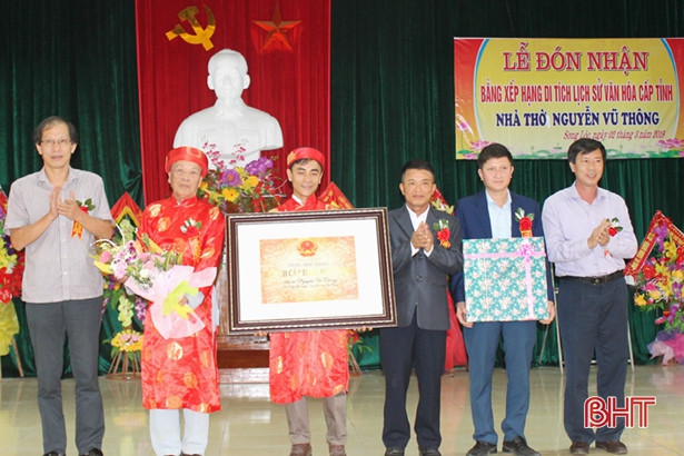 Nhà thờ Nguyễn Vũ Thông đón bằng di tích LSVH cấp tỉnh Hà Tĩnh