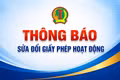 Quỹ Tín dụng nhân dân liên xã Kỳ Phong thông báo sửa đổi giấy phép hoạt động