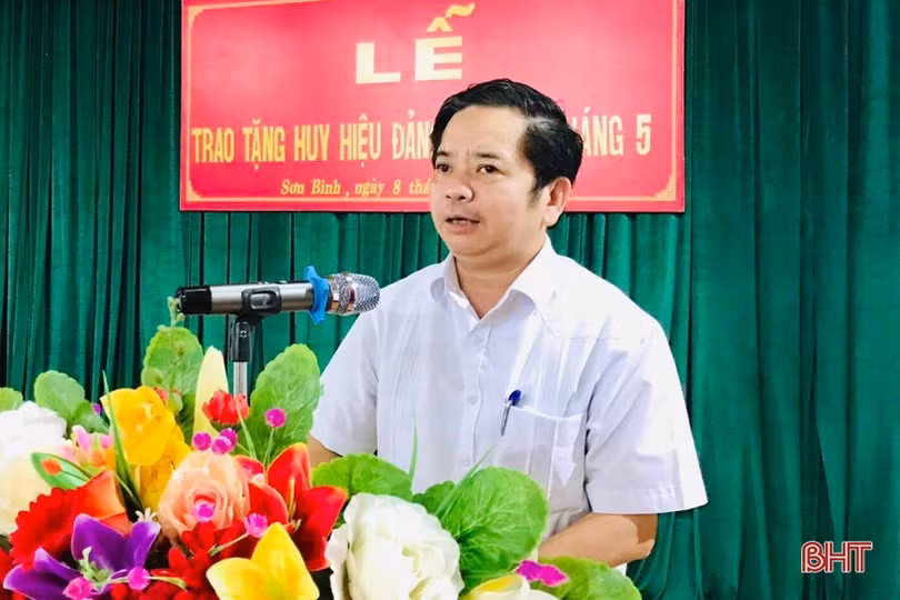 Trao huy hiệu Đảng cho các đảng viên ở Hương Sơn