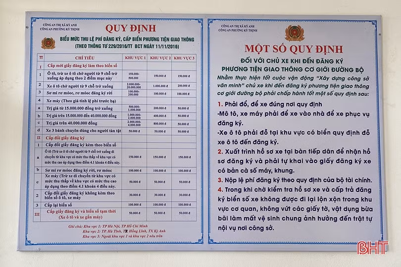 Nhanh chóng, thuận tiện khi đăng ký ô tô, xe máy tại công an cấp huyện, xã ở Hà Tĩnh
