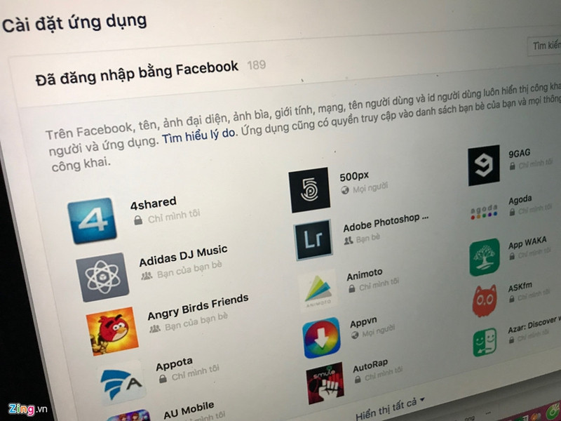 Những ứng dụng này yêu cầu cấp quyền nhiều thông tin của ngừoi dùng. các hacker lợi dụng những lỗ hổng từ Facebook để chiếm những quyền trên. hang chuc trieu nguoi dung facebook viet nam co the da bi lo so dien thoai