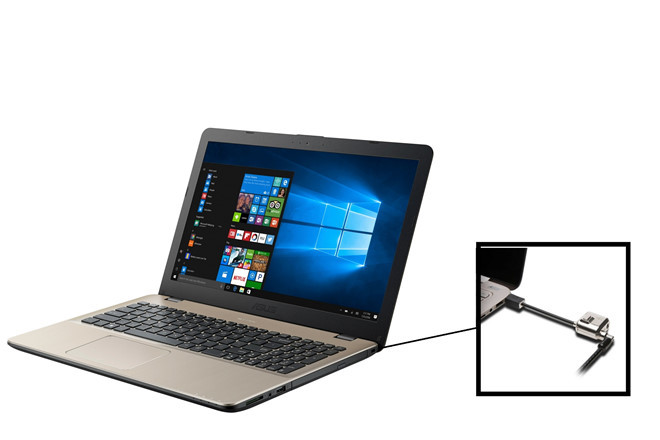 Cạnh máy VivoBook 15 (X542) được trang bị khe cắm khóa Kensington. 5 cach chong mat cap du lieu va xam nhap trai phep laptop