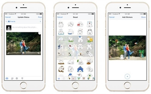 Ứng dụng Facebook trên di động cho phép thêm sticker vào ảnh ảnh 1