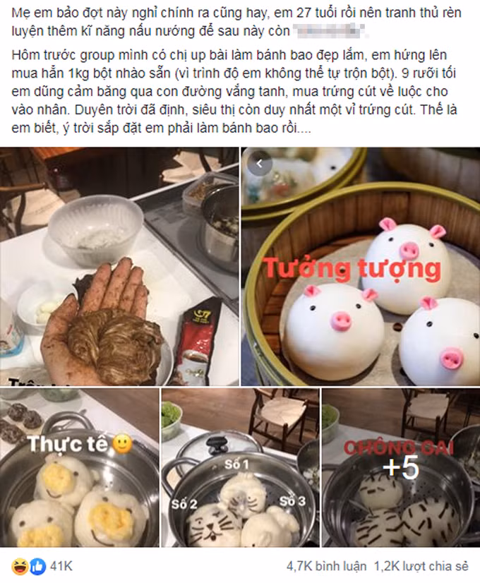 Thức đêm làm bánh bao, cô gái buồn lòng khi thấy thành quả