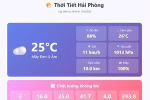 Ra mắt ứng dụng website thông tin thời tiết Hải Phòng
