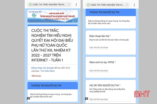 Tổ chức thi trắc nghiệm tìm hiểu Nghị quyết Đại hội đại biểu Phụ nữ toàn quốc lần thứ XIII