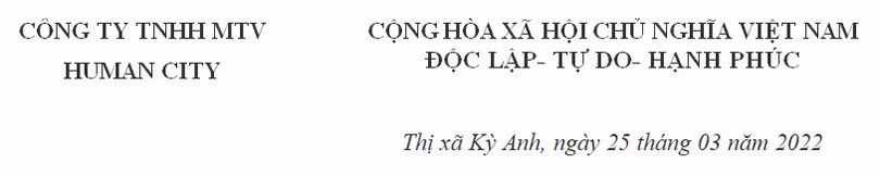 Đơn báo mất giấy CNQSDĐ mang tên công ty TNHH MTV HUMAN CITY (lần 2)