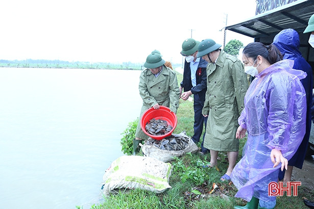 TP Hà Tĩnh thả 1,5 tấn trai và cá xuống các hồ, đập để tạo nguồn lợi thủy sản
