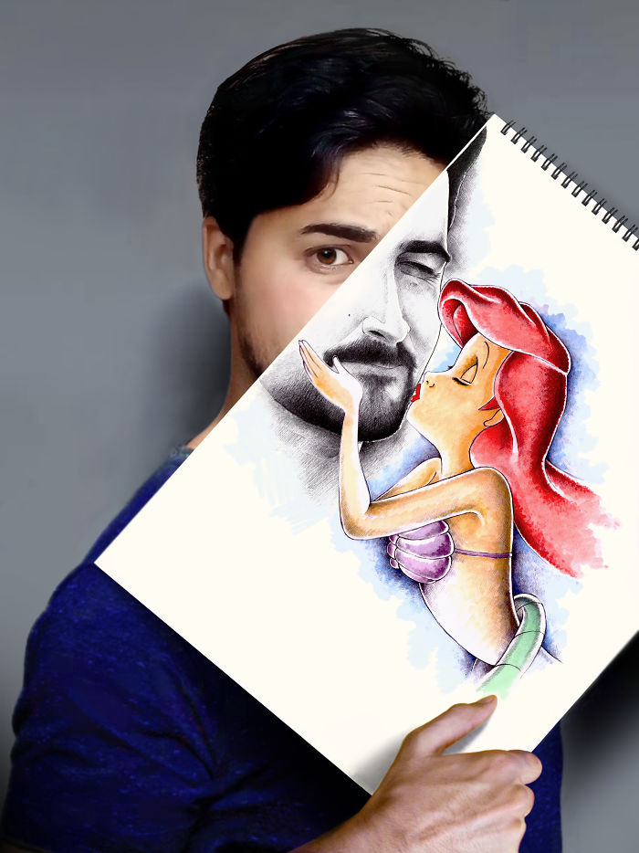 loat anh ghep tranh ve voi canh thuc thu vi