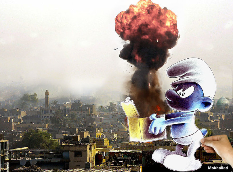 loat anh ghep tranh ve voi canh thuc thu vi