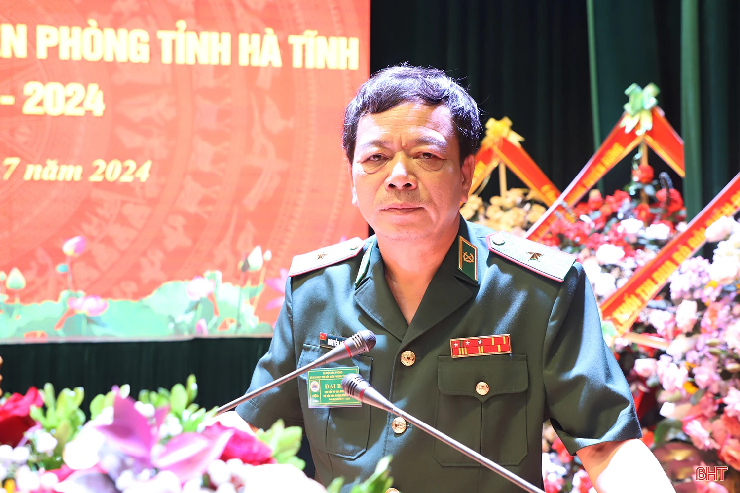 Thiếu tướng Nguyễn Văn Thiện - Phó Tư lệnh BĐBP Việt Nam phát biểu chúc mừng và chỉ đạo đại hội.