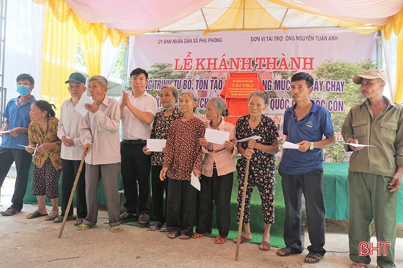 1 gia đình tài trợ 660 triệu đồng xây dựng, tu bổ Khu di tích lịch sử Rôộc Cồn