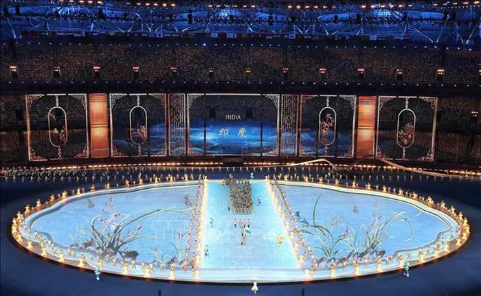 Lung linh đêm khai mạc ASIAD 2023 đậm sắc xanh ảnh 6 Lung linh đêm khai mạc ASIAD 2023 đậm sắc xanh