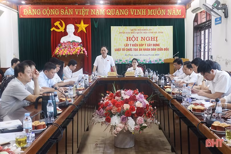 Đoàn ĐBQH Hà Tĩnh lấy ý kiến góp ý dự thảo Luật Tổ chức tòa án nhân dân (sửa đổi)