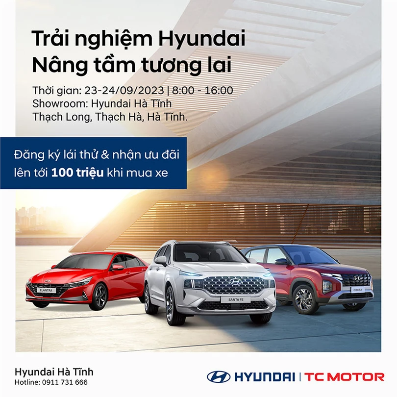 Lái thử xe Hyundai tại Showroom Hyundai Hà Tĩnh