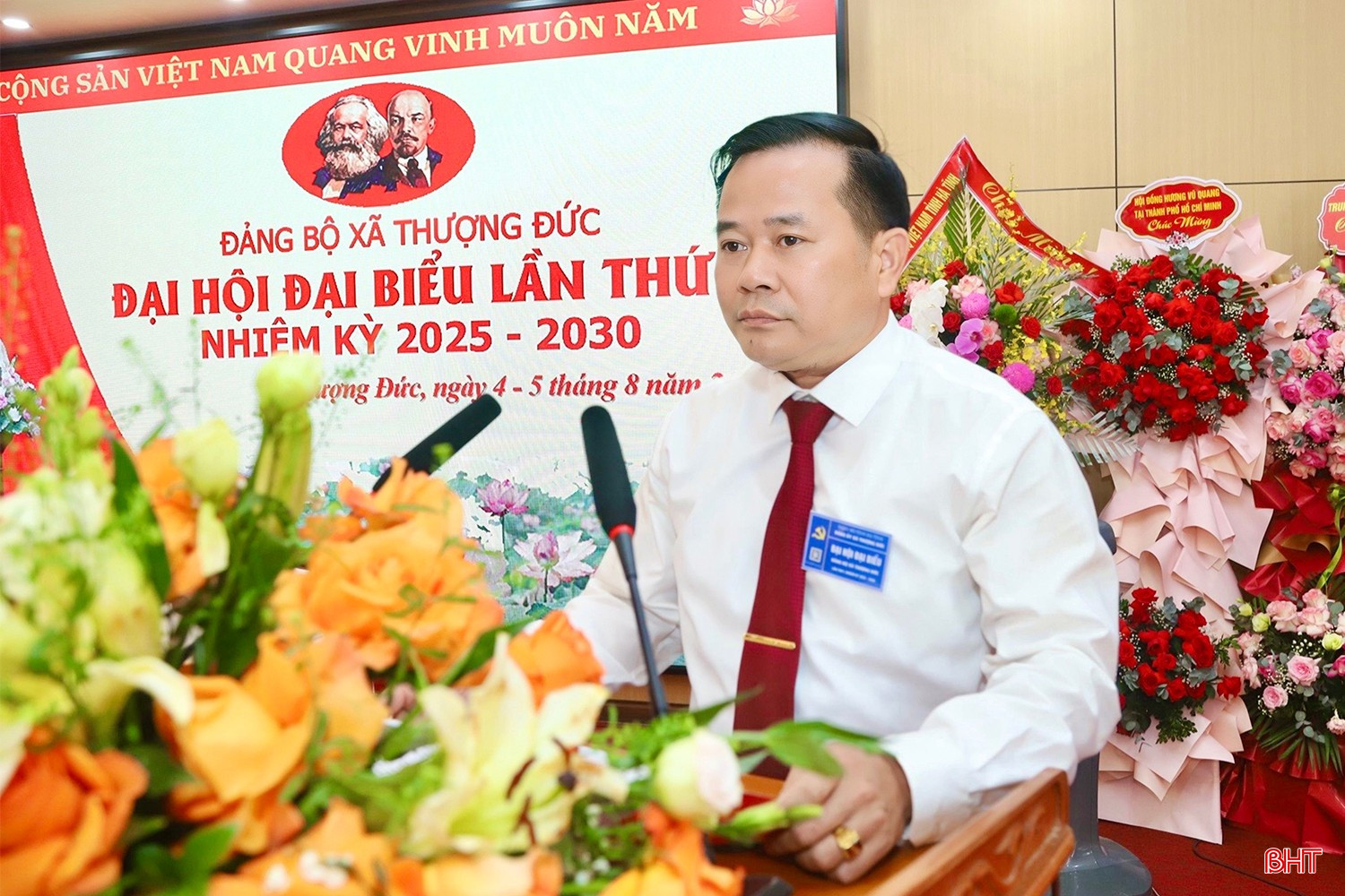 Đại tá Nguyễn Xuân Thắng - Chỉ huy trưởng Bộ CHQS tỉnh phát biểu chỉ đạo đại hội.