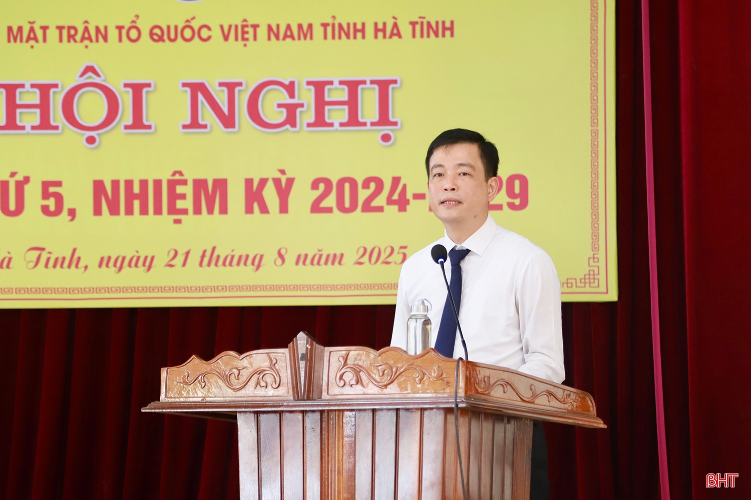 Phó Chủ tịch Thường trực Ủy ban MTTQ Việt Nam tỉnh Nguyễn Thành Đồng phát biểu nhận nhiệm vụ.