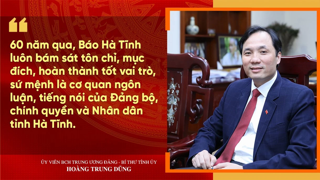 Thư chúc mừng của đồng chí Bí thư Tỉnh ủy gửi Báo Hà Tĩnh nhân dịp kỷ niệm 60 năm Ngày Báo ra số đầu