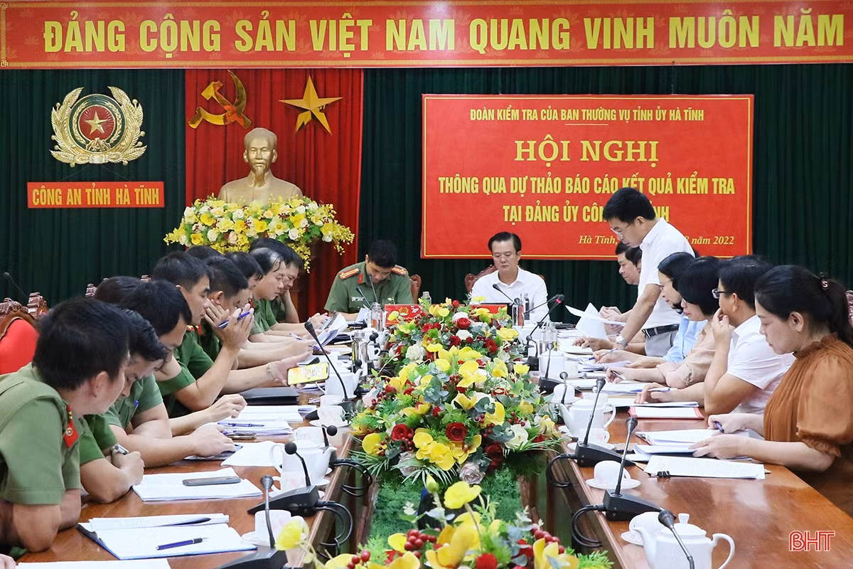 Thông qua dự thảo báo cáo kết quả kiểm tra đối với Đảng ủy Công an Hà Tĩnh