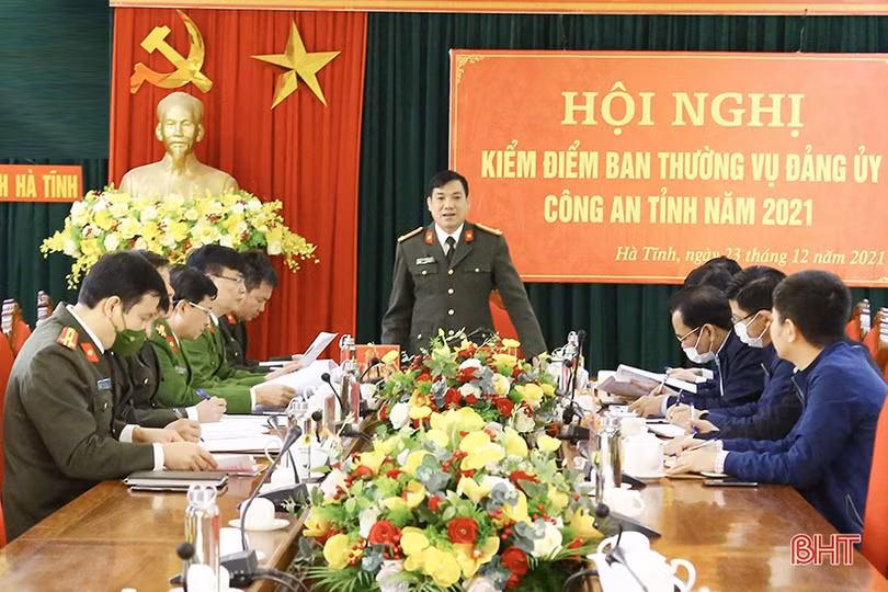Ban Thường vụ Đảng ủy Công an tỉnh Hà Tĩnh kiểm điểm công tác năm 2021
