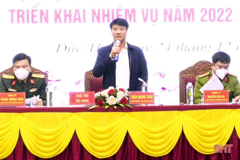 Đức Thọ triển khai nhiệm vụ quốc phòng - an ninh năm 2022 ảnh 2 Đức Thọ triển khai nhiệm vụ quốc phòng - an ninh năm 2022