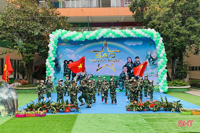 Bé mầm non Trí Đức hóa thân thành những chiến sỹ nhí