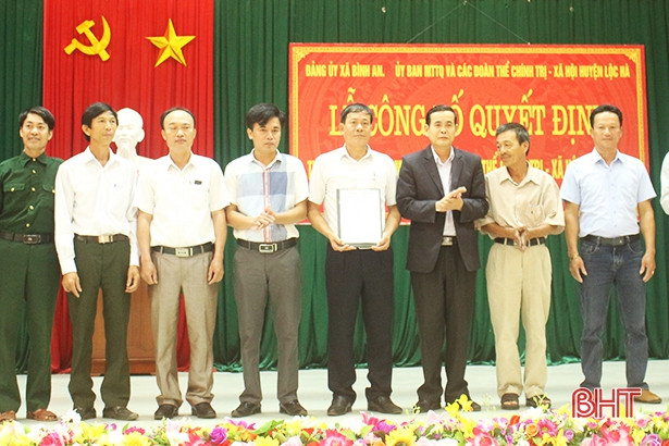 Huyện Lộc Hà công bố quyết định thành lập Ủy ban MTTQ và tổ chức đoàn thể xã Bình An