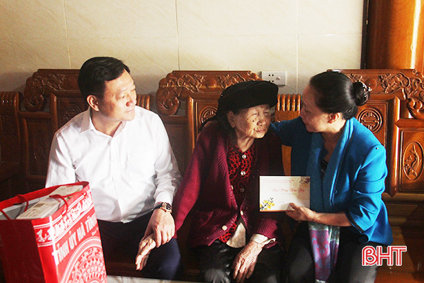 Lãnh đạo tỉnh chúc tết, tặng quà Mẹ Việt Nam Anh hùng ở Đức Thọ
