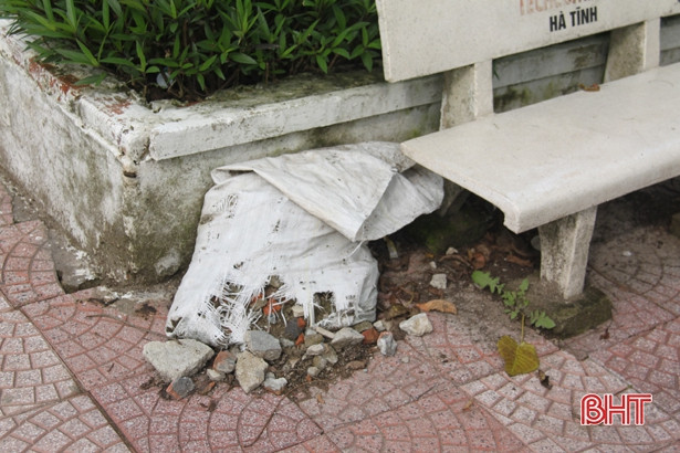 Rác bừa bãi quanh khuôn viên tượng đài Lý Tự Trọng