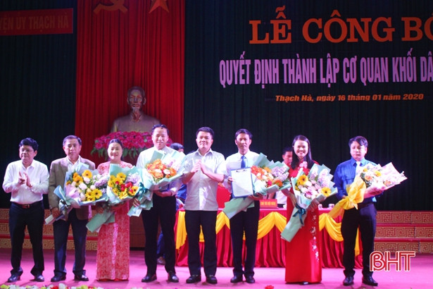 Công bố quyết định thành lập Cơ quan khối Dân huyện Thạch Hà