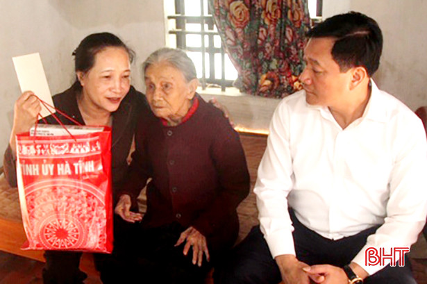 Lãnh đạo tỉnh chúc tết, tặng quà Mẹ Việt Nam Anh hùng ở Đức Thọ