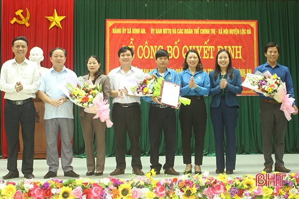 Huyện Lộc Hà công bố quyết định thành lập Ủy ban MTTQ và tổ chức đoàn thể xã Bình An